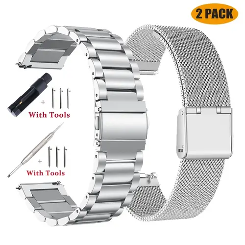 18mm 20mm 22mm 24mm Width Quick Release Full Stainless Steel Watchband Wristwatch Universal Flat Head Watch Strap Accessories - Image 10