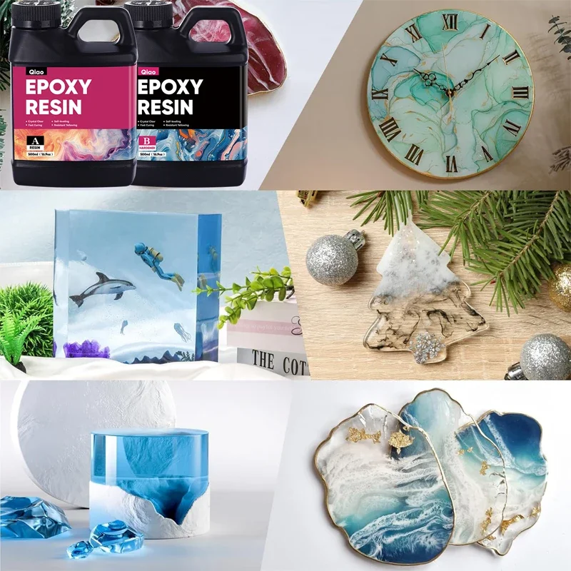 500ml/1000ml Epoxy Resin Kit Crystal Clear, Strong, Bubble-Free Easy Mixing Epoxy Resin Kit for DIY Jewelry Art & Mold Casting 6