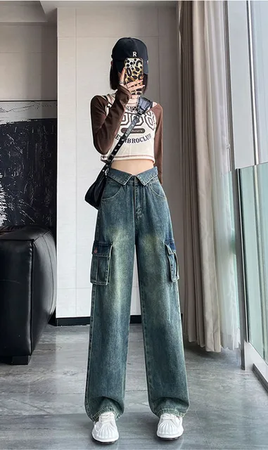 Jean Femme Grande Taille Jean Femme Taille Haute Coupe Droite