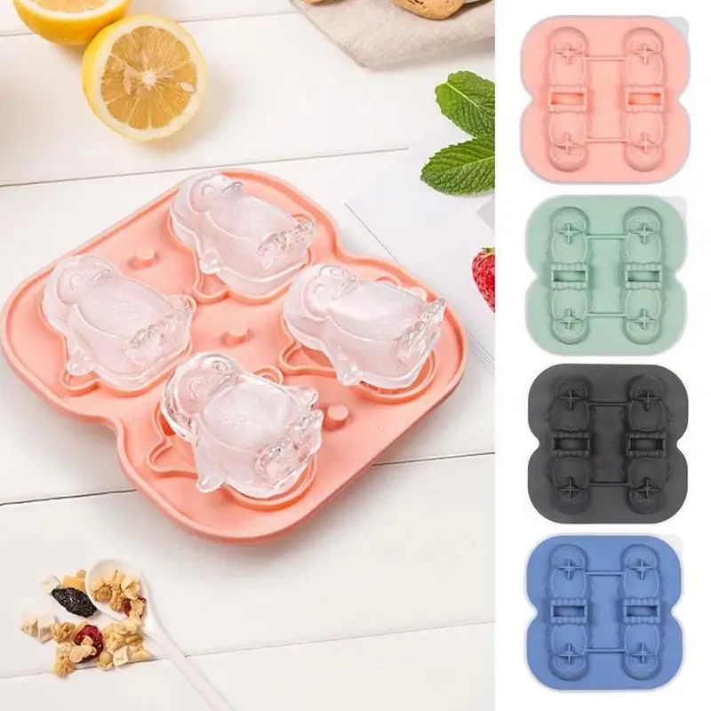 

3D Cute Penguin Fun Ice Cube Tray Large Thickened Silicone Whiskey Ice Mold Multifunctional For Cocktails Bourbon Brandy