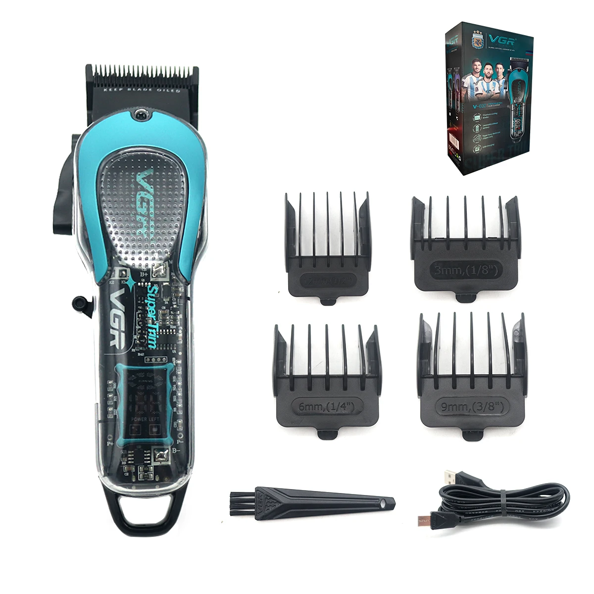 ماكينة قص الشعر VGR V-692 الاحترافية مع شفرة DLC 7...
