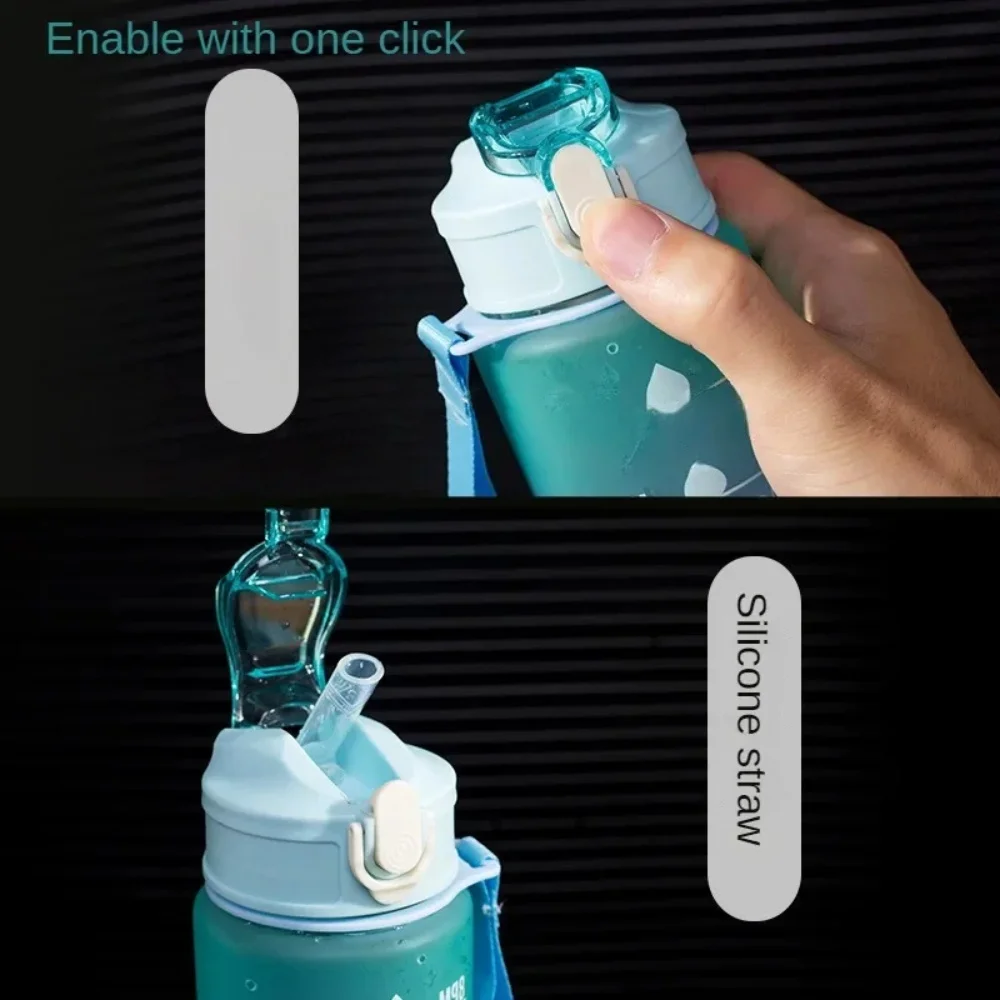 750ml Sports water Bottle High Temperature Resistant Graduated Straw Cup Plastic sports water bottle portable water bottle