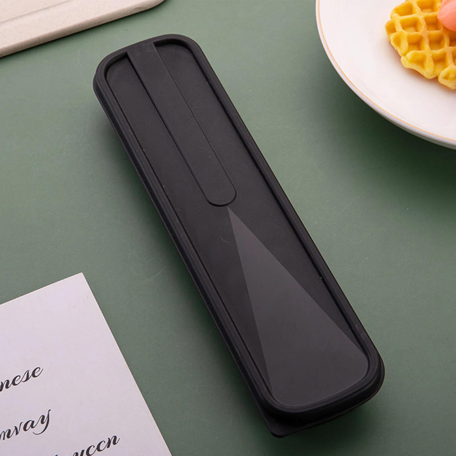 Tableware Box Environmental Cutlery Box Portable Flip Cover Type Cutlery Case Spoon Storage Box Drop-resistant Household Supplie