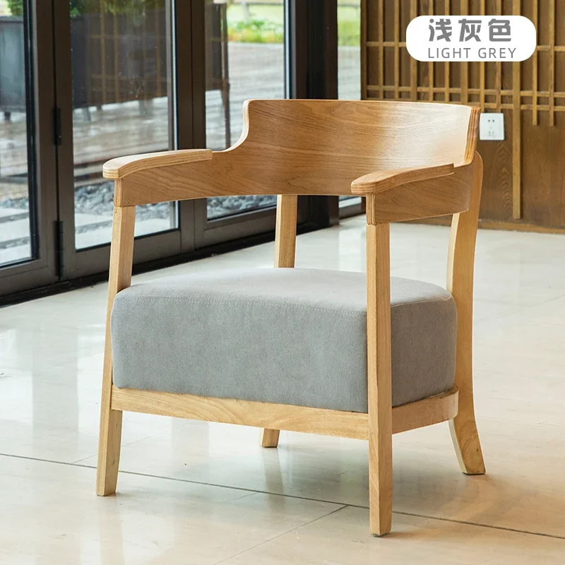 

Simple Leisure Negotiation Reception Chair Household Solid Wood Single Sofa