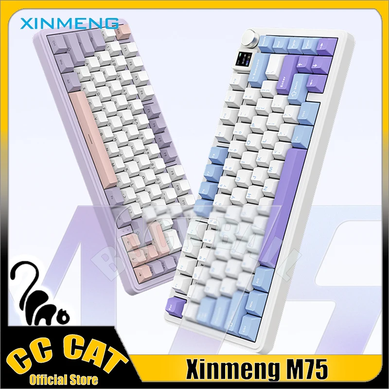 

Xinmeng M75 Gaming Mechanical Keyboards Wireless Bluetooth 3 Mode Side Print Keycaps Keyboard Hot Swap Gasket Keyboards Rgb Gift