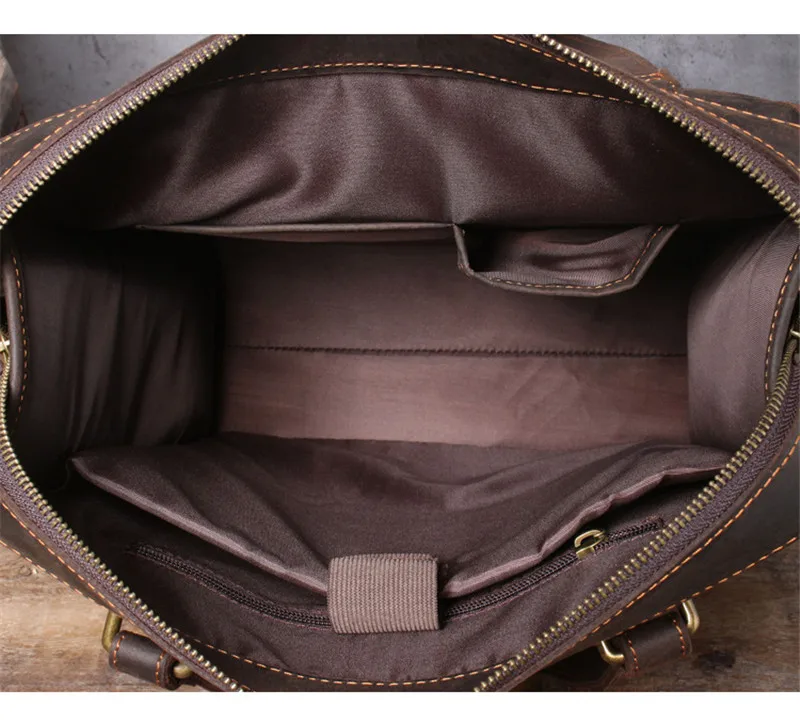 Vintage crazy horse cowhide men's briefcase outdoor travel work multifunctional handbag casual designer genuine leather backpack