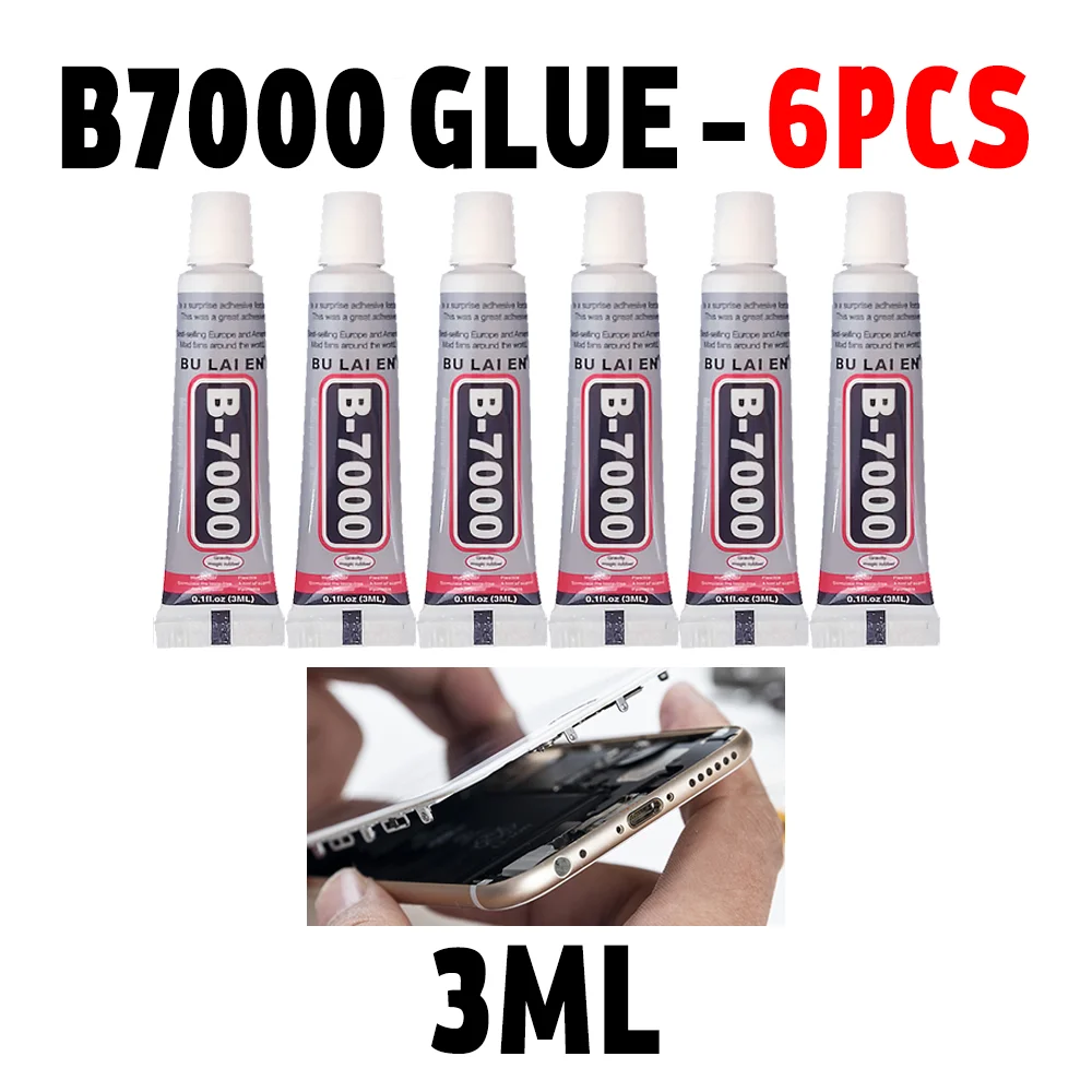 6pcs B7000 3ml Mobile Phone Touch Screen Super Glue B-7000 Adhesive Telephone DIY Glue Repair Point Diamond Jewelry Glass Glue