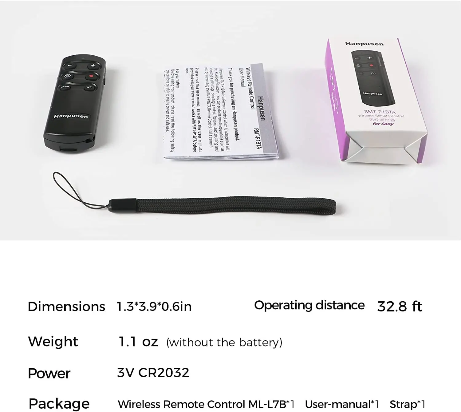 Hanpusen RMT-P1BTA Camera Remote Wireless Shutter Release Take Photos and Videos Camera Remote Shutter Button Camera Remote Shutter Release For Sony ZV-1F, A7RV, A7IV, ZV-E10, A6700, A7CR