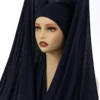Hijab instantané en mousseline de soie avec boucle magnétique, couleur unie, écharpe musulmane pour femme, Turban islamique, bandeau à la mode, châle, nouvelle collection