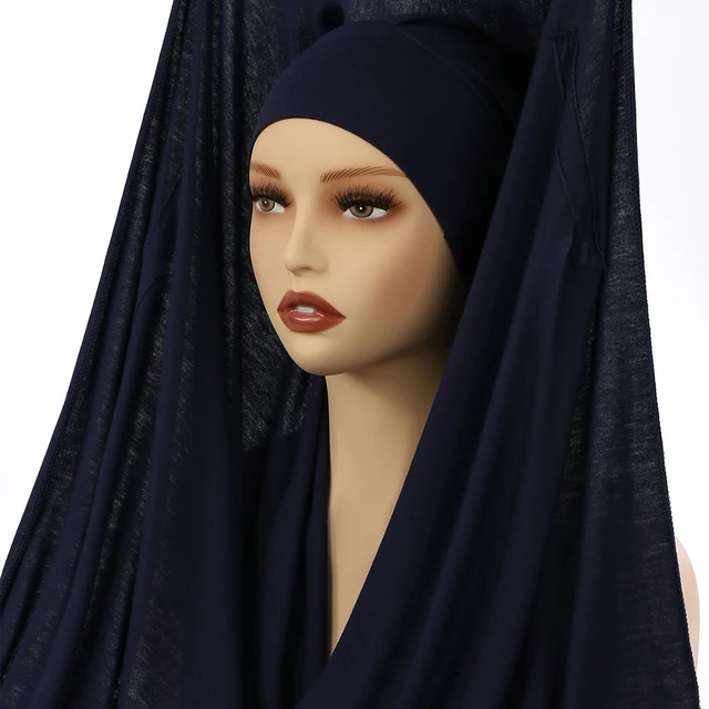 Hijab instantané en mousseline de soie avec boucle magnétique, couleur unie, écharpe musulmane pour femme, Turban islamique, bandeau à la mode, châle, nouvelle collection