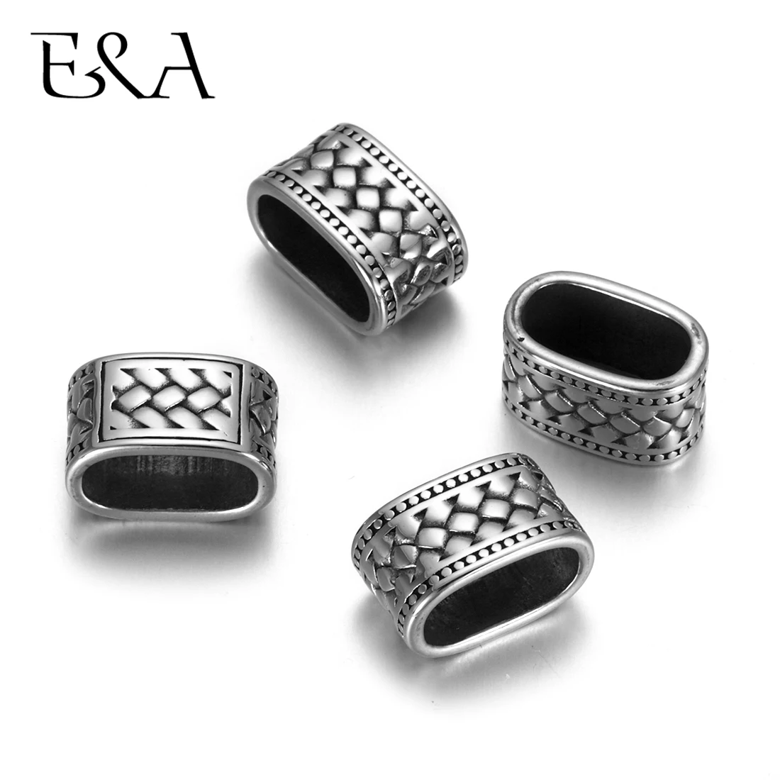 Stainless Steel Slider Beads Oval Large Hole 12x6mm for Charm Leather