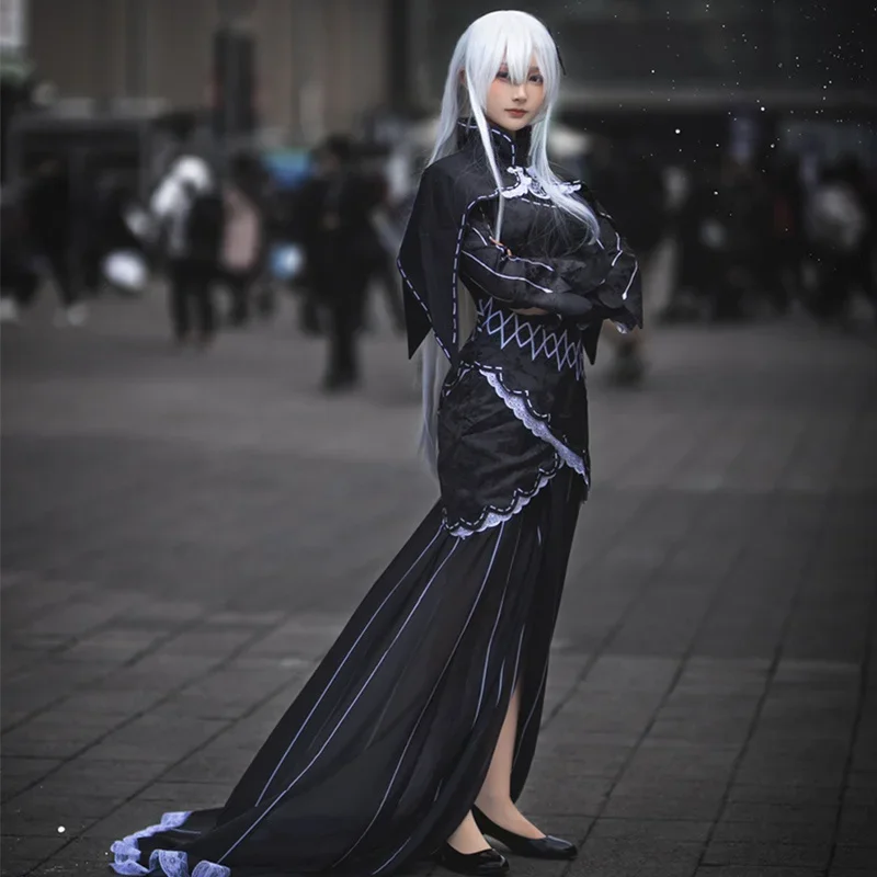 

Anime Re:Life in a Different World From Zero Echidna Dress Cosplay Costume Women Black Halloween Carnival Outfits Custom Made