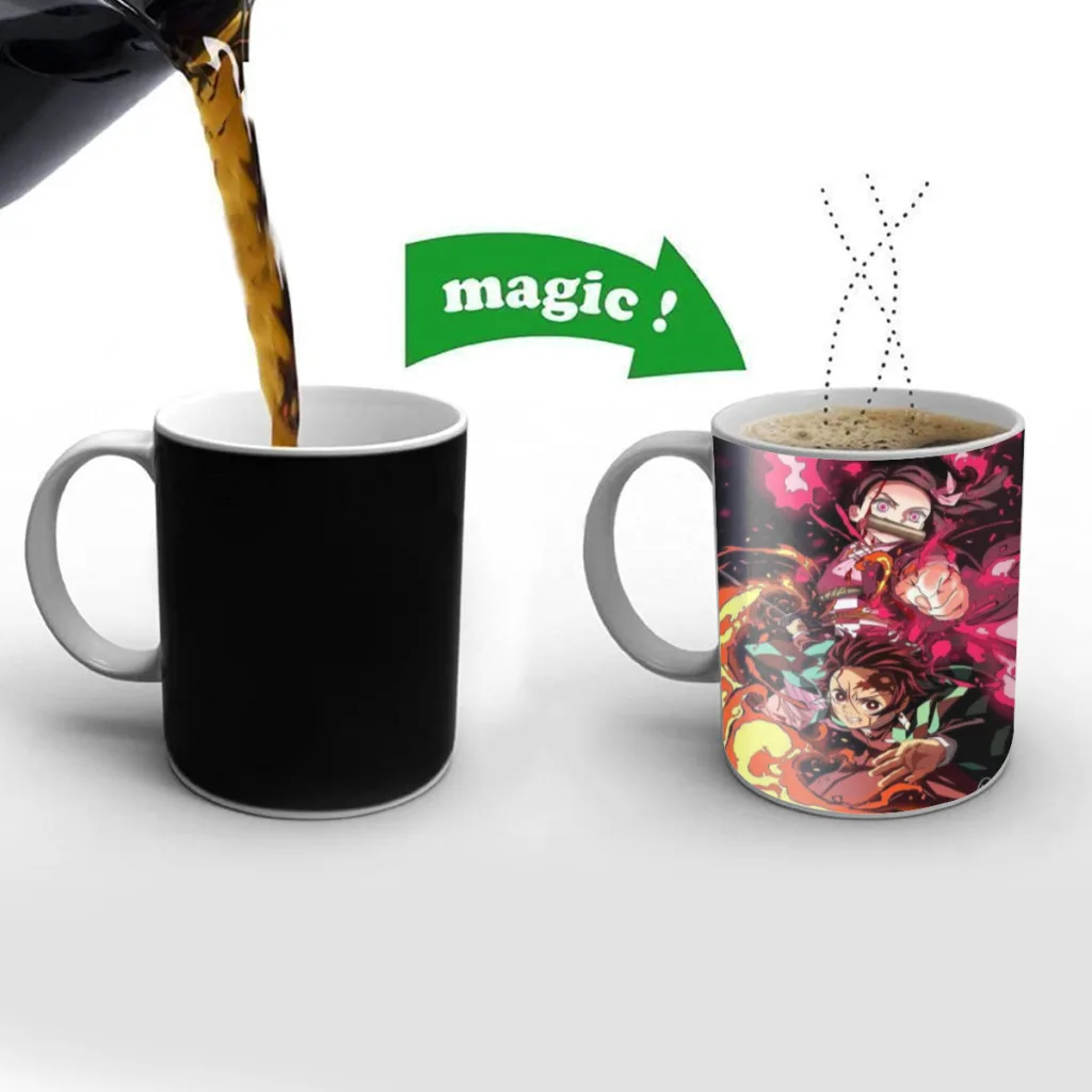 

Demon Slayer Graphic Anime Coffee Mugs Color Change Tea Cup Milk Cups Interesting Gifts