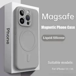 Luxury Magnetic Liquid Silicone Soft Phone Case with Wireless Charging Compatibility - iPhone 15 Plus (Titanium Gray)
