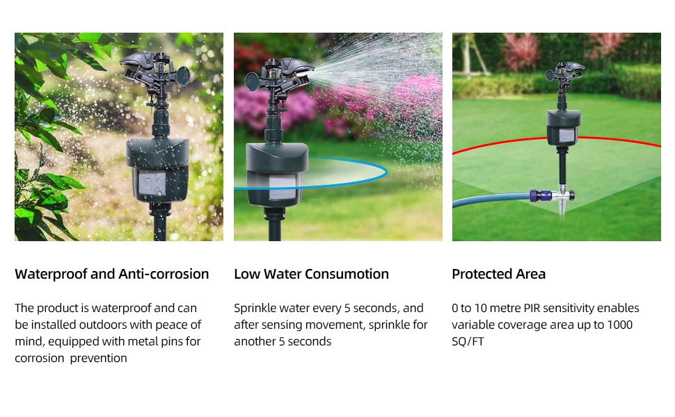 Animal Away Scarecrow Garden Pest Control Jet Spray Repellent Driving Small Animals Repellent Used Outdoor#31011