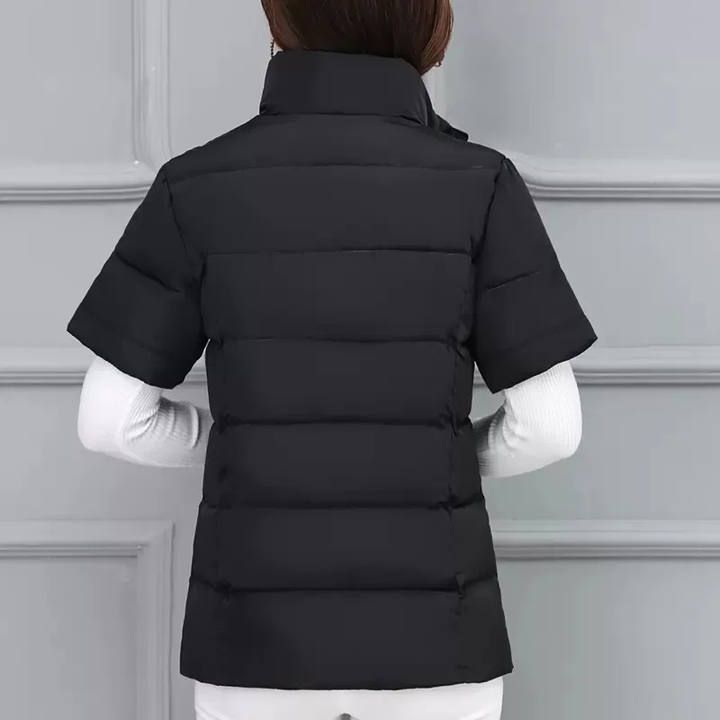 新品　ulu  Foil stamping down vest  ブラック Nylon Zip Up Vest(Black) - H-L