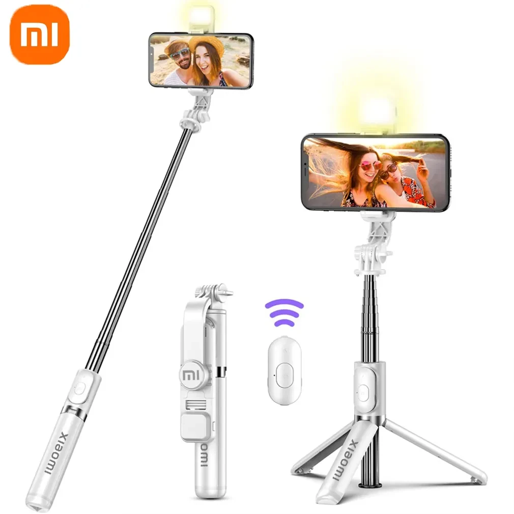 

Xiaomi Wireless Bluetooth Selfie Stick Foldable Portable Tripod Fill Light Shutter Remote Control for Android iPhone Smartphone