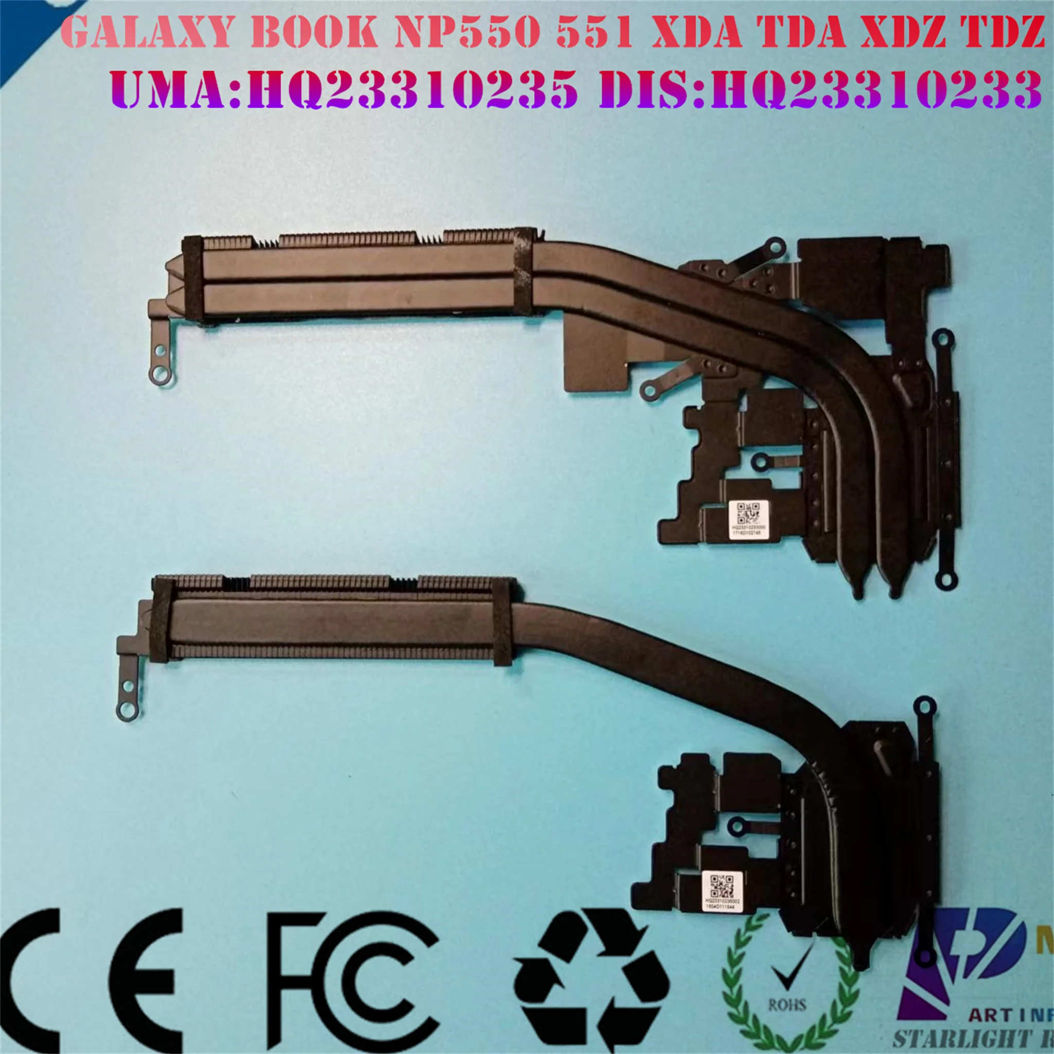 

Laptop CPU heatsink cooling For SAMSUNG GALAXY BOOK NP550XDA NP550XDZ NP550TDA NP550TDZ Series HQ23310233000 HQ23310235000