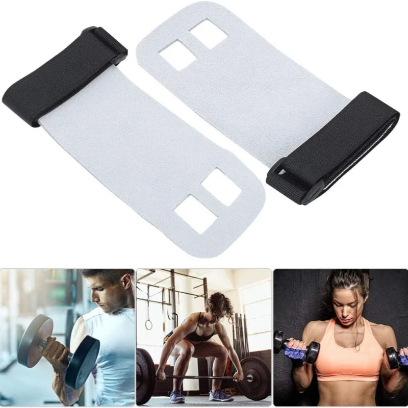 1 Pair Crossfit Gym Hand Grip Leather Gloves for Weightlifting Pull-up