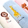 1Pcs 25x25cm 100% Cotton Cartoon Animal Embroidered Small Square Towel Baby Hand Wash Face Towel 6
