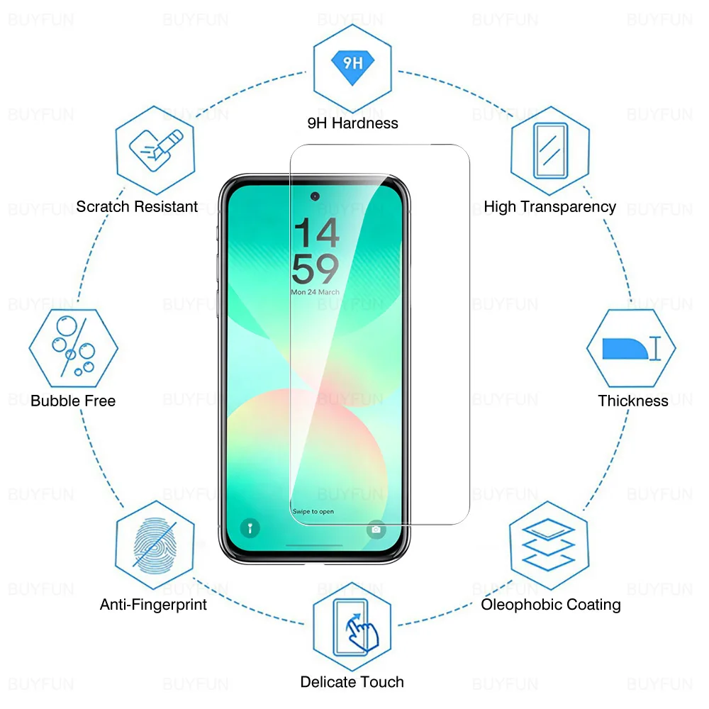 Full Cover HD Anti-Shock Tempered Glass Screen Protector (1-4 Pack)