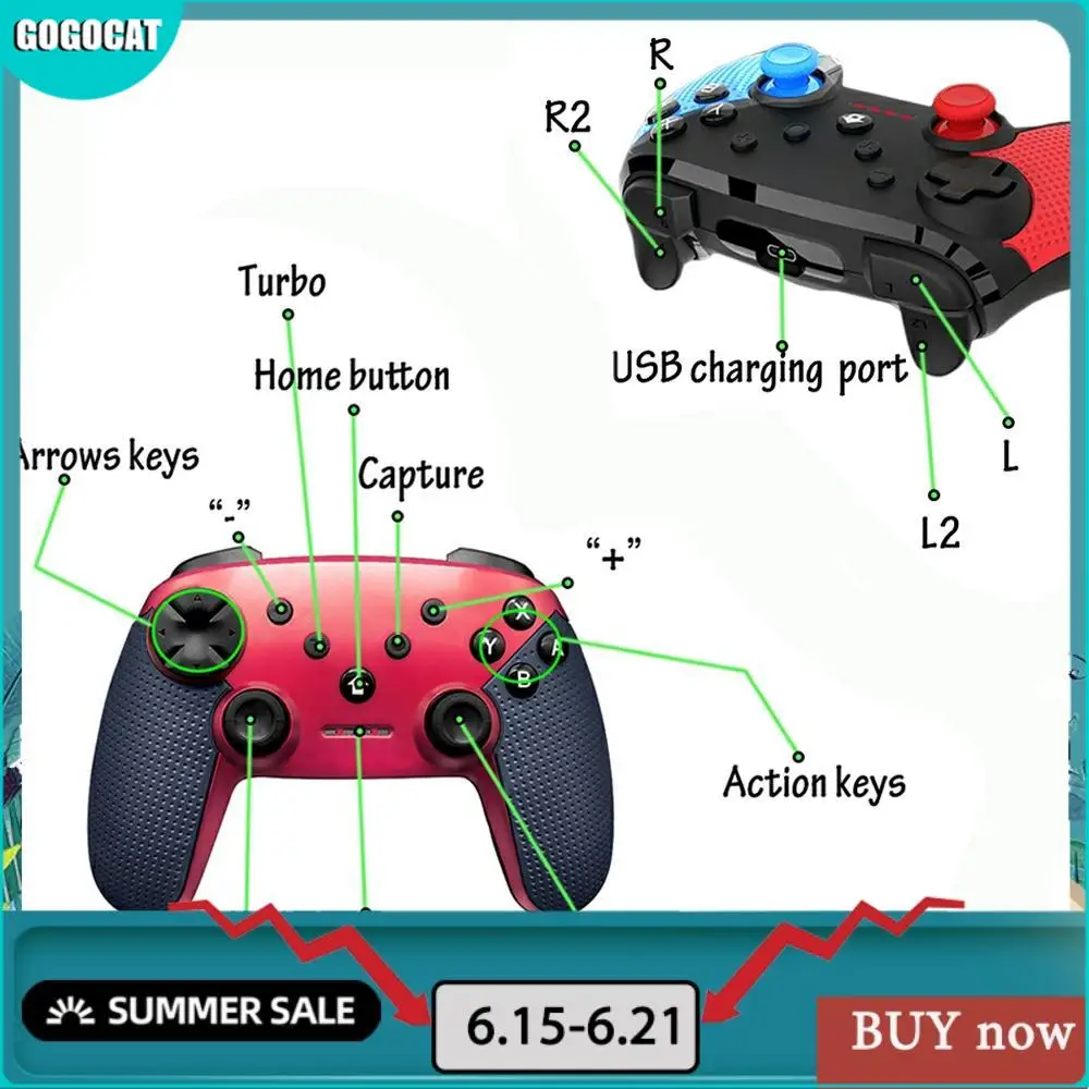 

Bluetooth Wireless Controller Remote Gamepad For Nintend Switch Console For Android Smarthone For PC Controle Joystick Gift Toy
