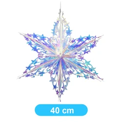 Iridescent Honeycomb Ball & Snowflake Garland Christmas Ornaments - 1Pcs (Iridescent S02 40CM)