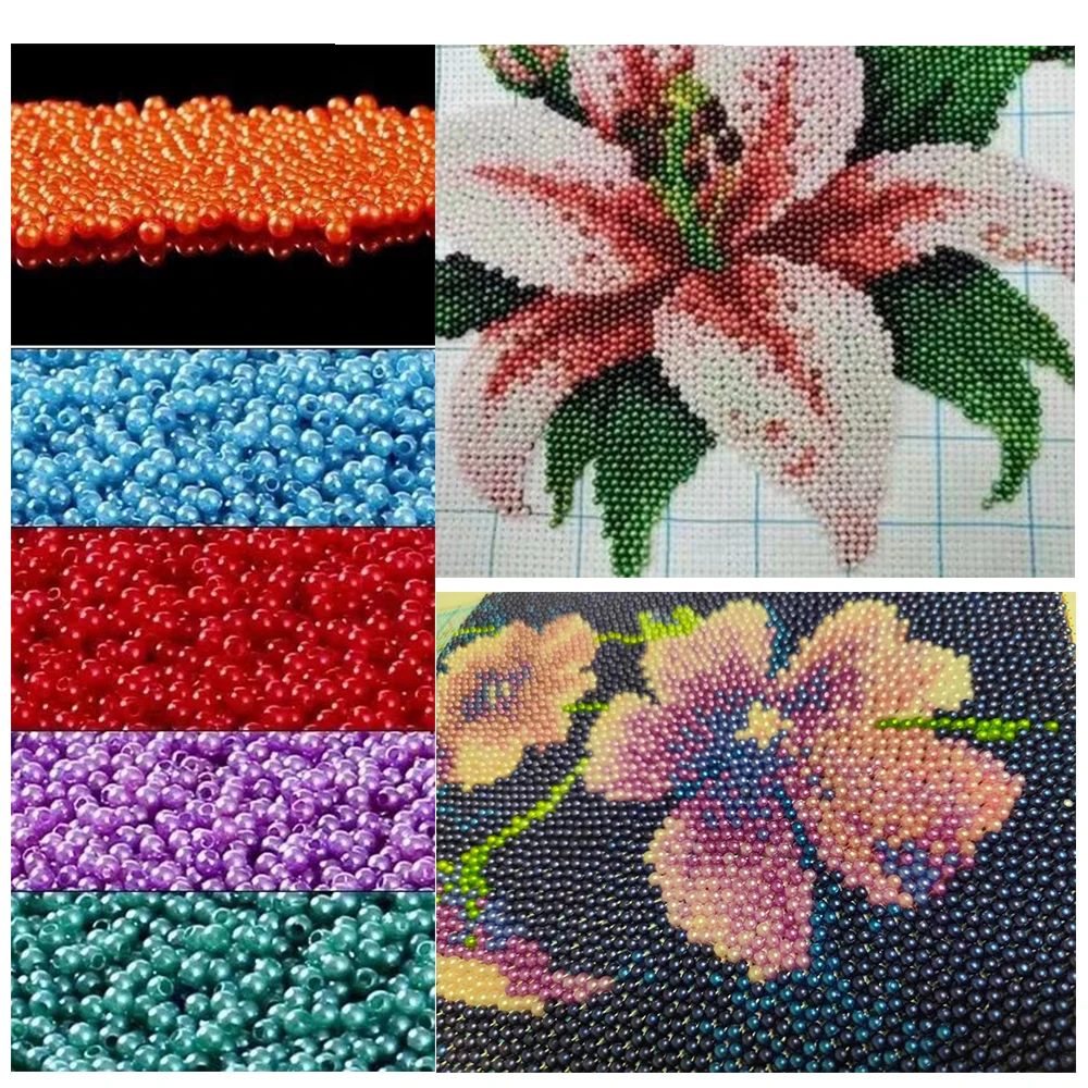 Full Bead embroidery kits Glory Home decor bead cross stitch kits beadwork set 3mm pearl embroidery icons beads for needlework images - 6