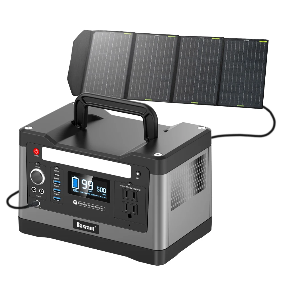 

Solar Energy System 500Wh power station 500w for outdoor mobile machine van with batteries inverter backup