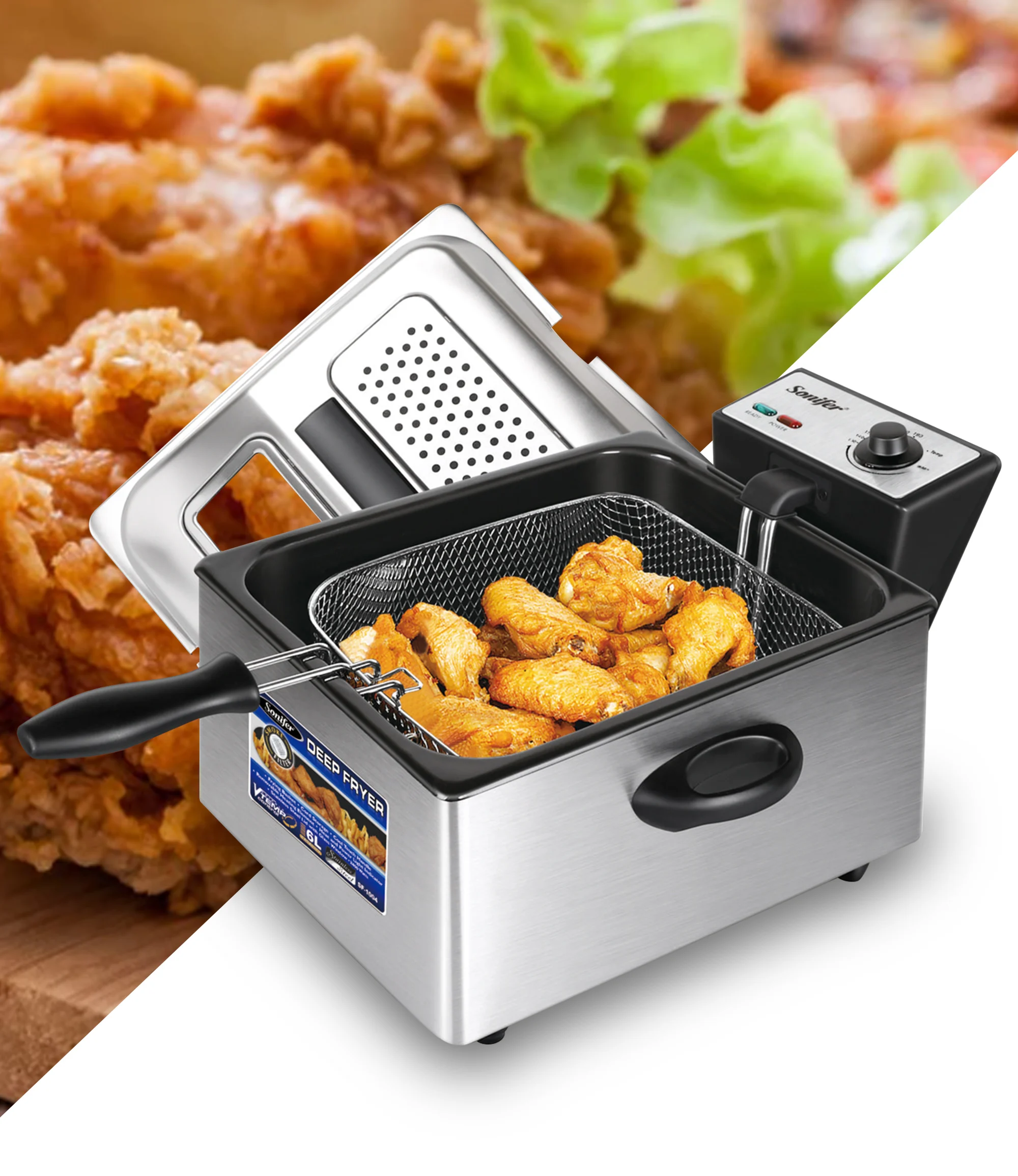 Cup Deep Fryer, 6 Cup Food Capacity, Red, 35336 - AliExpress