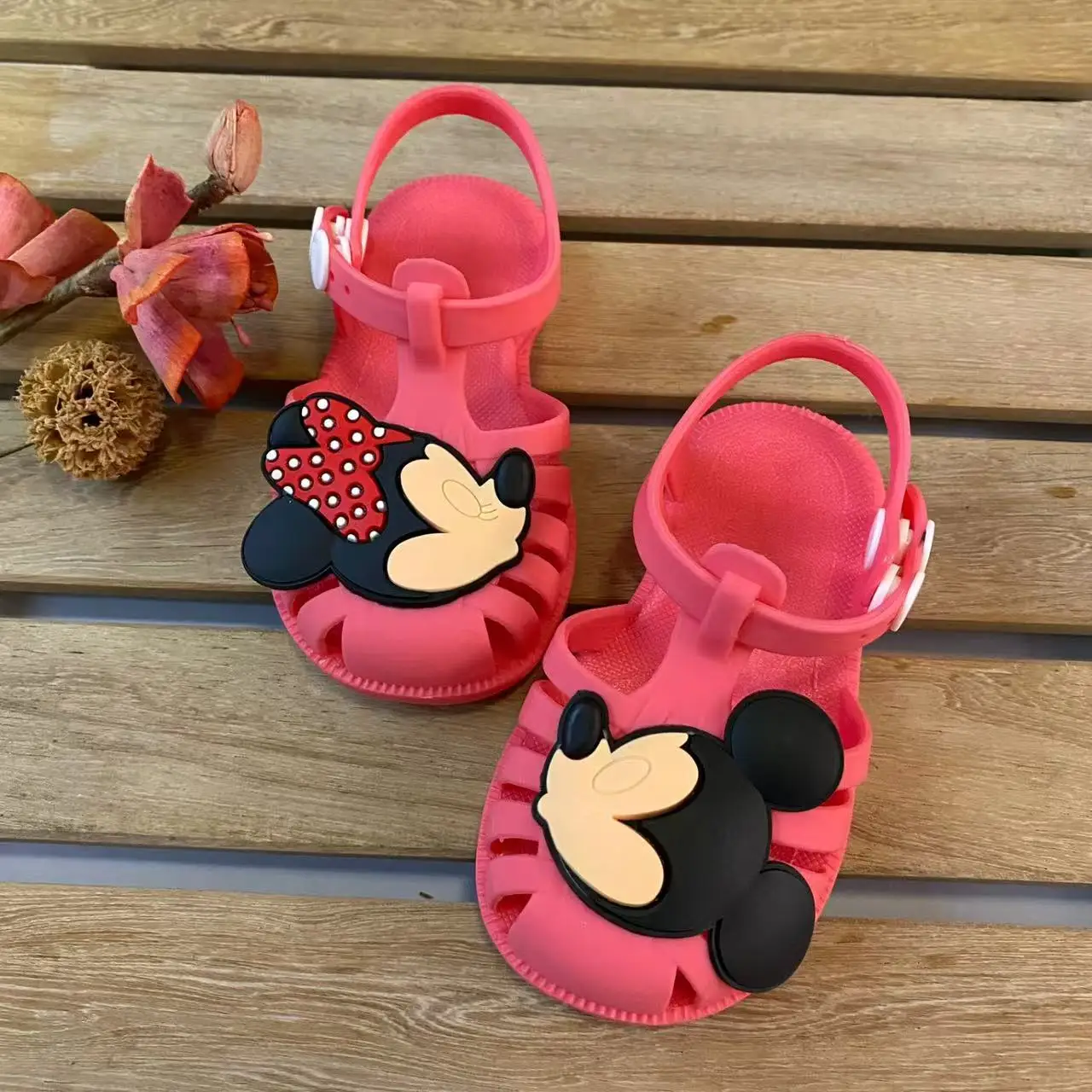 Kids Sandals New popular cartoon mickey Minnie mouse versatile EVA slippers for boys and girls fashionable soft soled non slip kids shoes,children sandals,kids sandals