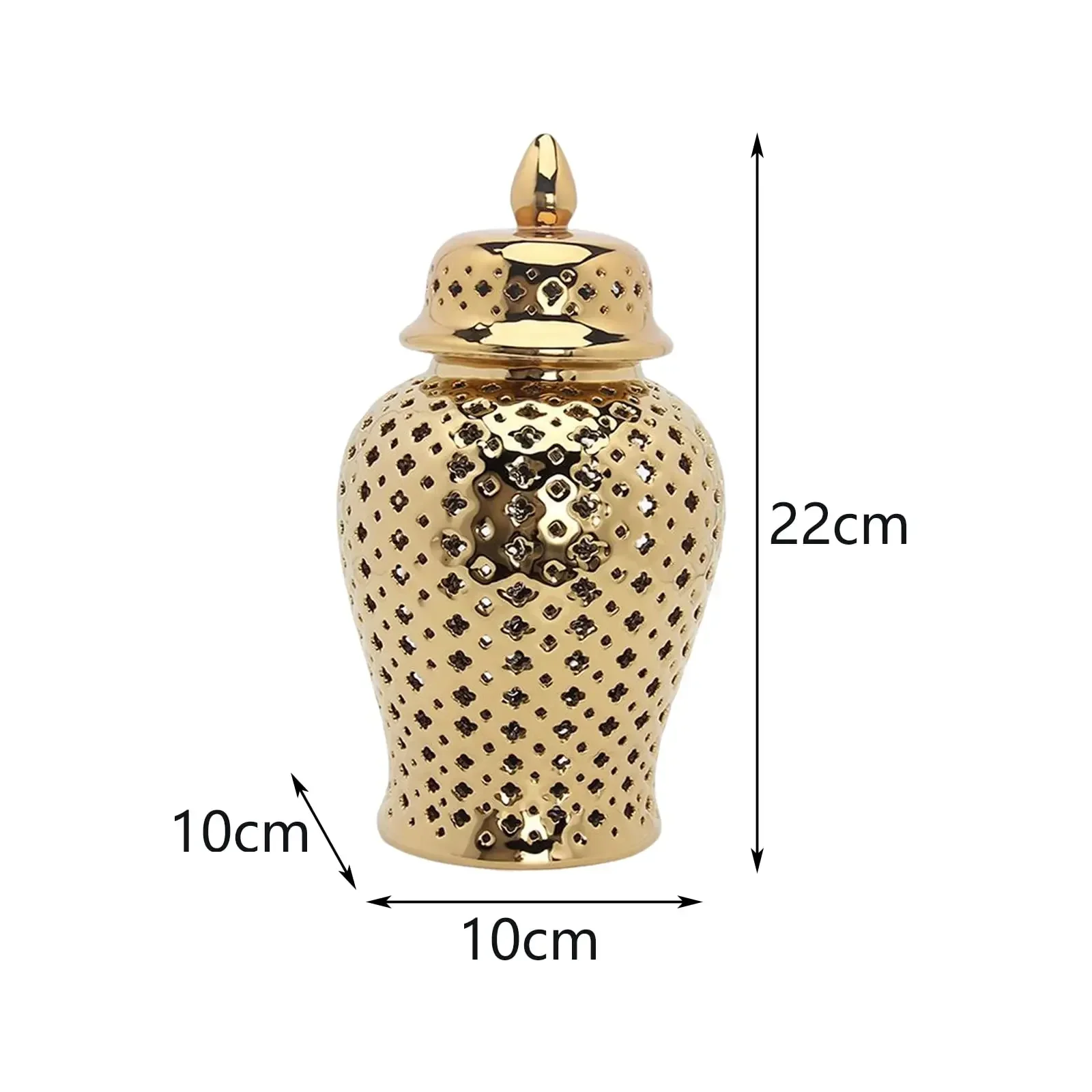Vase Pot à Gingembre Depot – Céramique Dorée, Style Moderne, Avec Couvercle