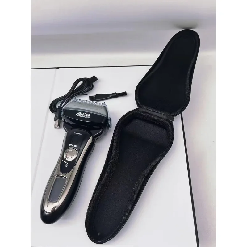 Rechargeable Cordless Shaver For Men KM-5568 With LCD  Blade Reciprocating  Razor  Face Washer And Nose Hair Trimmer 3
