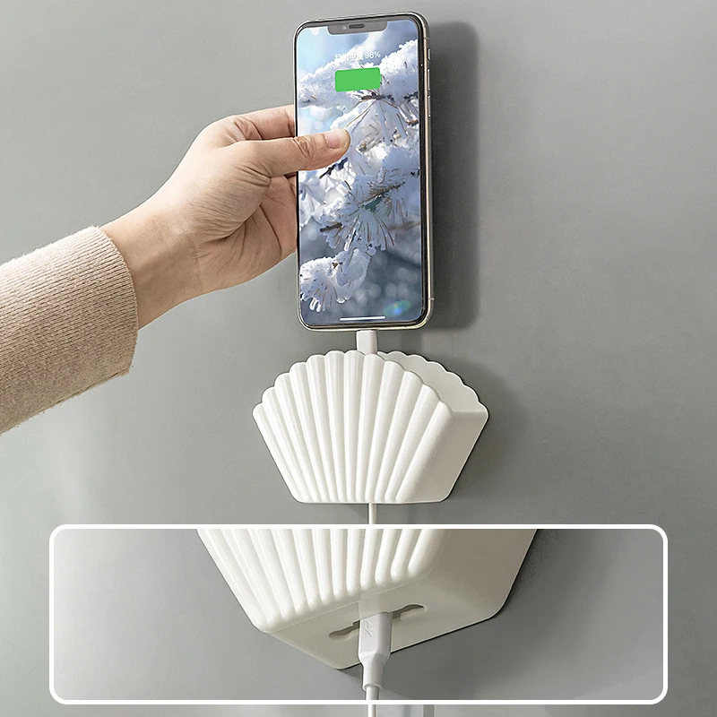 Bathroom Bathroom Perforation-free Wall Mounted Multi-functional Shell Storage Box Remote Control Cosmetics Storage Box 2