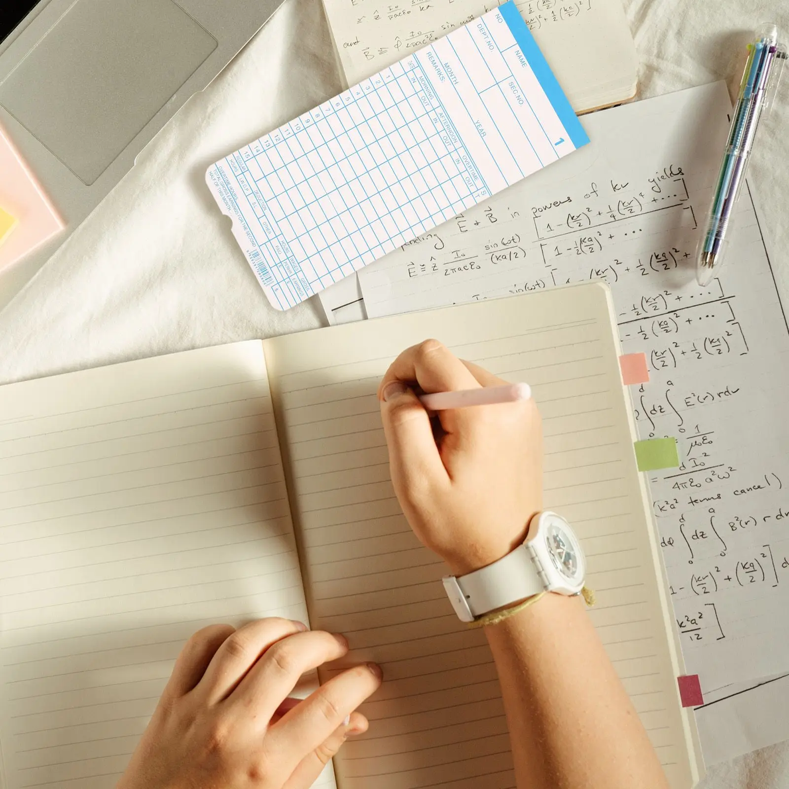 Attendance Paper Cards Times Table Chart Weekly Kitchen Clocks Wall Operated Flip Office Use Double-sided Supply
