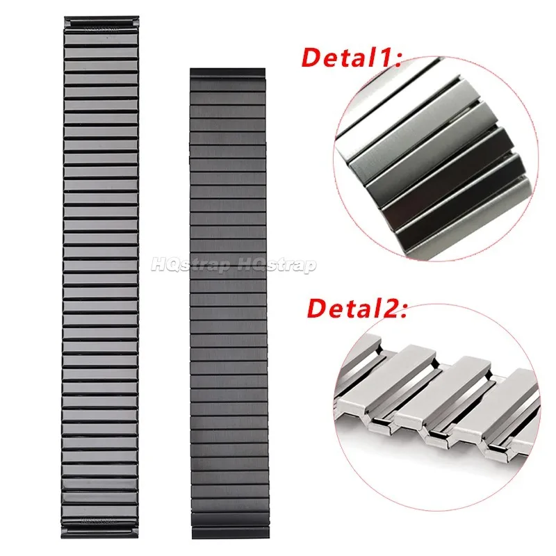 Sleek Stainless Steel Elastic Watchband - Universal Fit, Unisex Design