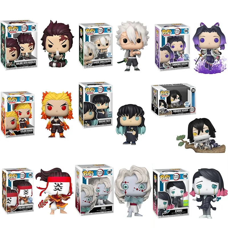 Экшн-фигурки Funko Pop Demon Shinobu Kocho 1314 #, проигрыватель kyoпроигрыватель Rengoku 1308 #, виниловые фигурки, игрушки для детей, подарок на день рождения