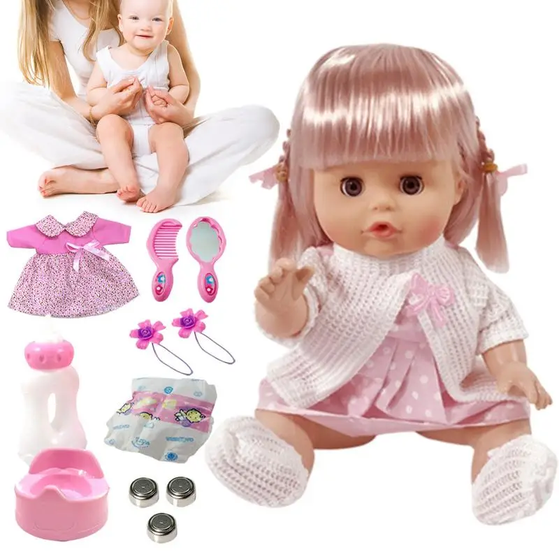

Набор реалистичных кукол для детей, 12 дюймов, со звуком, развивающие игрушки для детского сада, Ранняя игровая площадка
