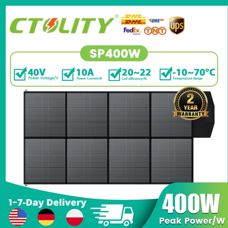 Ctolity 400W 200W 100W 54W 36W 21W Portable Solar Panel, kit solar