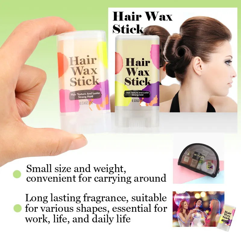 Hair Wax Stick To Lay Down Edges Hair Pomade Stick Slick Smooth Wax For Wigs Baby Hairs Fizzes Control 2Pcs