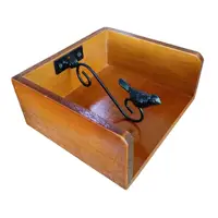 Farmhouse Wood Napkin Holder Tissue Dispenser Multipurpose Tableware Tissue Holder for Bathroom Restaurant Hotel Cafe Countertop 1