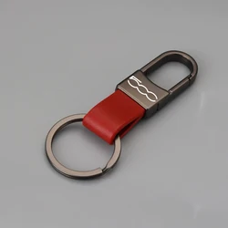 High - Quality Leather Car Keychain Accessory (Red)