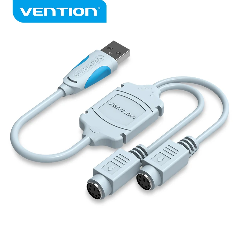 ZdyCGTime Cavo Adattatore Da USB A Doppia PS/2 Femmina A Y, Convertitore Per Tastiera E Mouse, 30cm, Plug And Play, Supporta Windows/Linux, Bianco