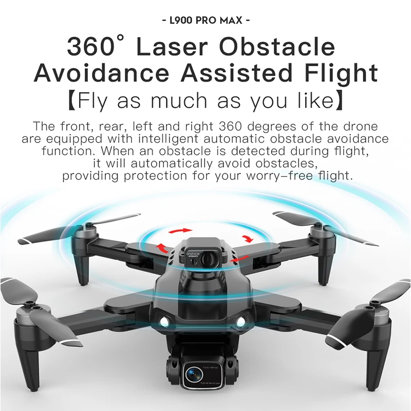 L900 Pro MAX 드론 카메라 GPS 포지셔닝, 4K 듀얼 HD 카메라, 5G 와이파이, FPV, 360 ° 장애물 회피, 브러시리스 RC 쿼드콥터 장난감