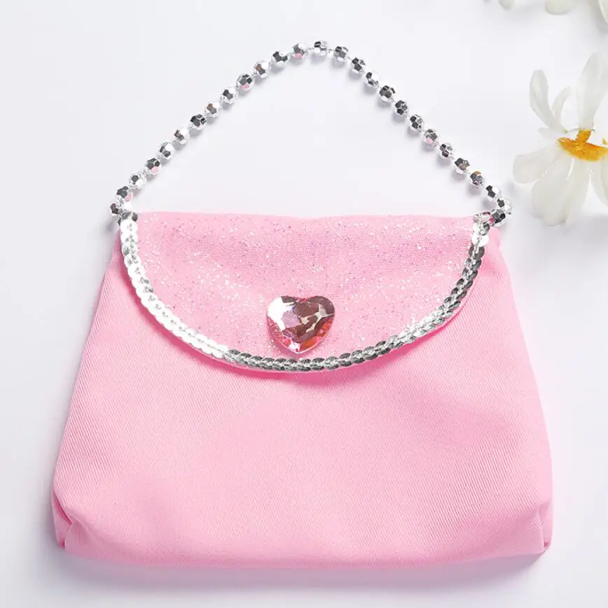 Girls Costume Party Jewelry Set Princess Accessories Kids Christmas Birthday Gifts Diamond Crown/Bag/Wand/Wig/Earrings/Rings
