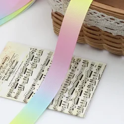 Gradient Rainbow Printed Ribbon - 5 Meters (25mm - 75mm) for DIY Sewing and Hair Accessories (25mm)