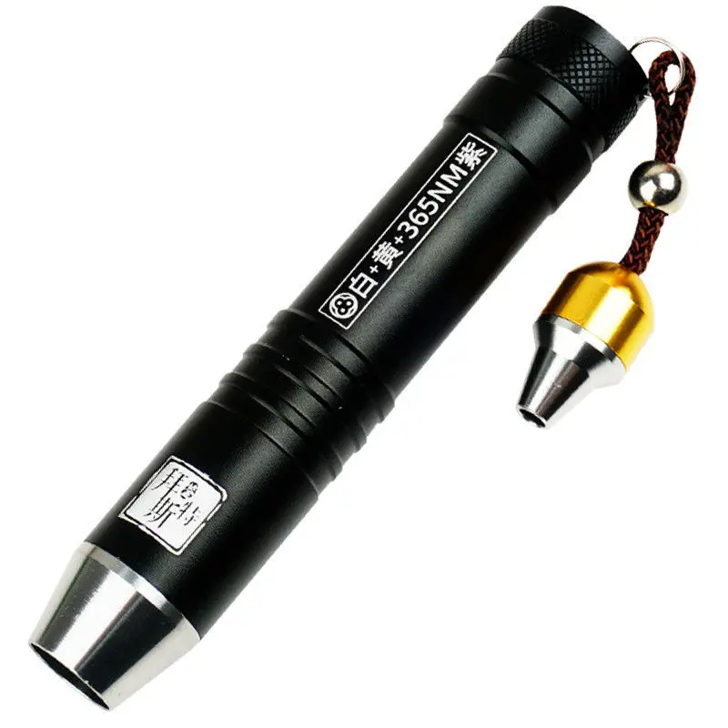 

Фонарик с идентификацией Jadeite, три лампочки, профессиональная лампа для ювелирных изделий, интенсивная фиолетовая фотолампа 365