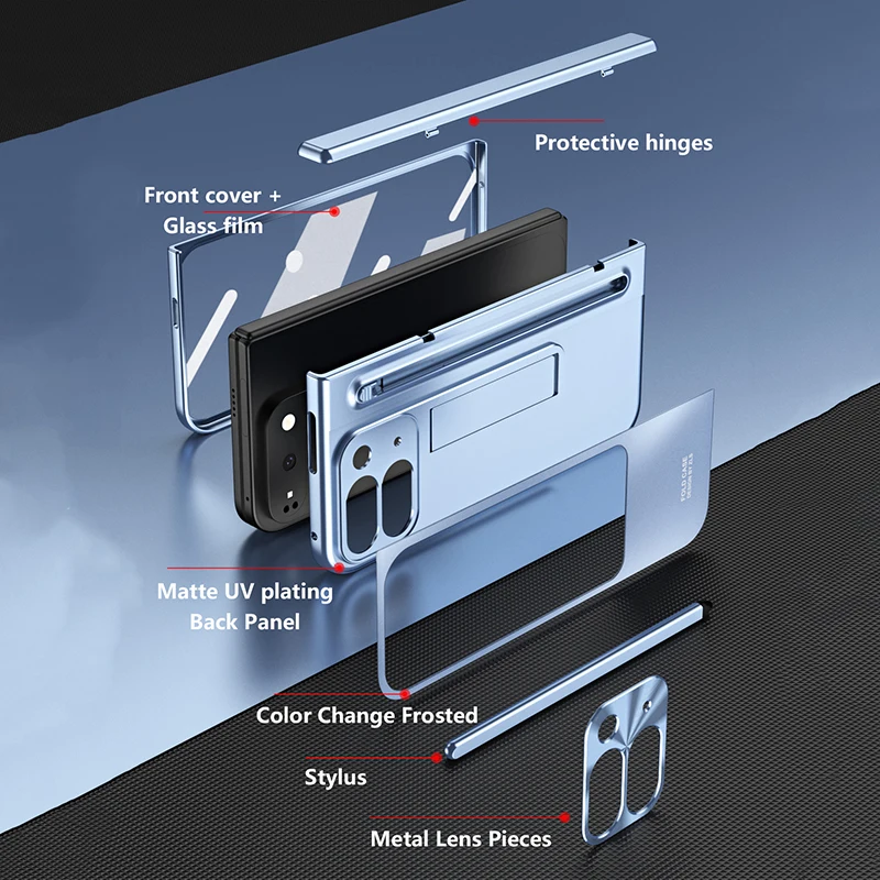 Foldable Hinge Protection Case with S Pen Stylus and Screen Protector
