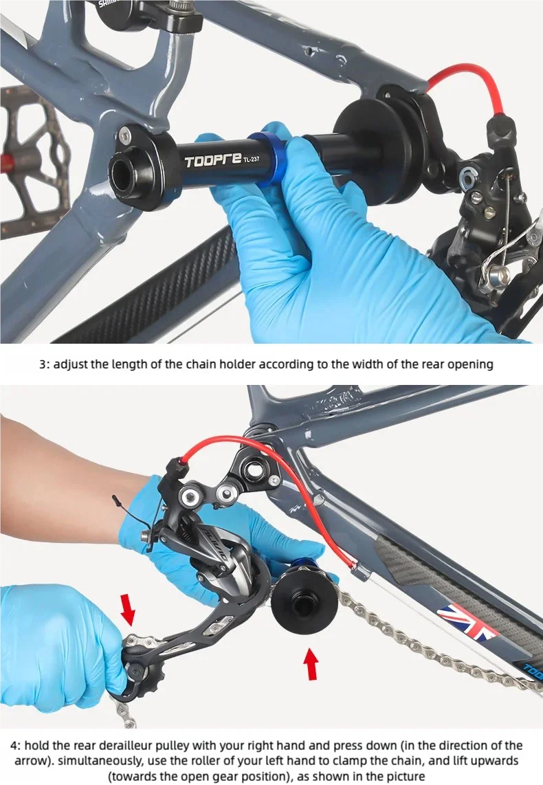 TOOPRE Fahrrad Hinten Dreieck Kette Retainer MTB Rennrad Virtuelle Freilauf Spanner Für 12mm Steckachse Quick Release universal – Detail 11