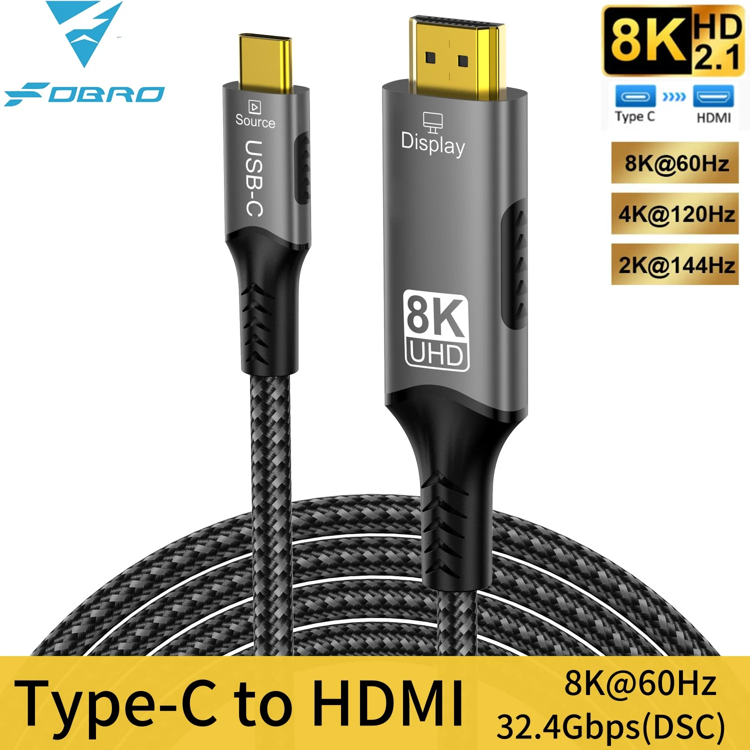 Ultra High-Speed USB-C to HDMI 8K/4K Cable Adapter